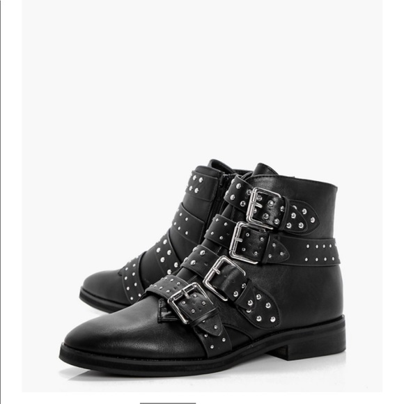 Boohoo Studded Strap Ankle Boots - Picture 2 of 3